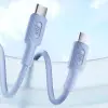 60W USB Type-C to Type-C Silikon Hızlı Şarj ve Data Kablosu Mavi 1 Metre