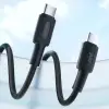 60W USB Type-C to Type-C Silikon Hızlı Şarj ve Data Kablosu Siyah 2 Metre