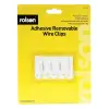 61345 4Pc Removable Adhesive Wire Clip, Black, 27x16mm