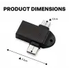 6549 Micro USB Type-C 3 In 1 OTG Dönüştürücü, USB 3.0 Girişli Type-C - Micro USB Adaptör