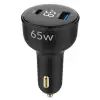 65W LED ekranlı Type-C + USB-A araç şarj aleti, iPhone, Android ve notebook uyumlu