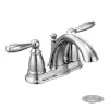 6610BN Brantford Brushed nickel two-handle high arc bathroom faucet with Drain Assembly, Brushed Nickel