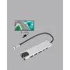 Mey İthalat® USB‑C Çoklu Bağlantı Merkezi – 5 Gbps, 100‑240 V, Sağlam Eloksal Tasarım