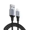 Mfi Lisanslı USB-A & Lightning Örgülü Data ve Şarj Kablosu, 2 Metre, Siyah, ‎60158