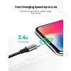 Mfi Lisanslı USB-A & Lightning Örgülü Data ve Şarj Kablosu, 2 Metre, Siyah, ‎60158