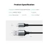 Mfi Lisanslı USB-A & Lightning Örgülü Data ve Şarj Kablosu, 2 Metre, Siyah, ‎60158
