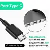 65W USB C Tipi Dizüstü Şarj Cihazı, Mac Book Pro/Lenovo ThinkPad/Samsung/ASUS/Dell/Chromebook/Yoga/ACE/Huawei ve diğer tüm USB Tip C Cihazları için Evrensel Adaptör Güç Kaynağı（45W için de geçerlidir）