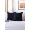 Siyah 43x43 cm 2li Teddy Puffy kır­lent kılıfı