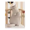60 cm açık bej baskılı peluş dolgulu kedi bebek kır­lenti