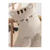 60 cm açık bej baskılı peluş dolgulu kedi bebek kır­lenti