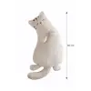 60 cm açık bej baskılı peluş dolgulu kedi bebek kır­lenti