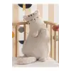 60 cm açık bej baskılı peluş dolgulu kedi bebek kır­lenti