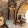 AlgWoodDesign Platform 9¾ Tren İstasyonu Ahşap Maket; 143 Parça Dıy Minyatür Tren İstasyonu Modeli, Peri LED Dahil, Mdf 3D Puzzle, Hobi ve Dekorasyon Seti, 11x17x15 cm