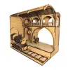 AlgWoodDesign Platform 9¾ Tren İstasyonu Ahşap Maket; 143 Parça Dıy Minyatür Tren İstasyonu Modeli, Peri LED Dahil, Mdf 3D Puzzle, Hobi ve Dekorasyon Seti, 11x17x15 cm