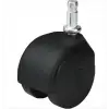 Hts 406 pimli ofis koltuğu tekerleği, 40 mm, 7 mm pim çapı, dönerli ikiz mobilya tekəri, siyah PP plastik, 4 Adet