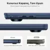 MacBook Air【M5/M4/M3/M2】13.6 inç, ile Uyumlu Mat Kılıf Köşe Korumalı ve Şeffaf Çizgi Detaylı Tasarım, 2026/2025/2024/2023/2022, A3449 - A3240 - A3113 - A2681, (Mavi Şeffaf)