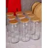 9lu Cam Saklama Kabı 1300 ml Vakumlu Bambu Kapaklı
