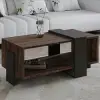 90 cm Ceviz ve Antrasit Raflı Orta Sehpa