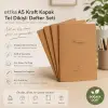 A5 Kraft Kapak Tel Dikişli Defter 4lü Paket