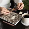 A5 Spiralli Karton Kapak 2’li Set Kareli Okul Defteri 80 yaprak, Ders Programlı Leopar