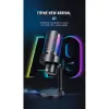 A9 USB RGB LED Işıklı Masaüstü Mikrofon, Siyah