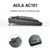 AC101 Kablolu Türkçe Q Klavye ve 1200 Dpı Optik Mouse Seti