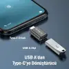 Adaptör; (İkili) OTG Akıllı Giriş USB 3.0 to Type-C Dönüştürücü Çevirici 5Gbps, iPhone 16, Pro, Pro Max, M2, M3, M4 MacBook Pro, Air, iPad Pro ve Galaxy S25, S24, S23 ve Tabletler ile Uyumlu