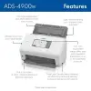 Ads-4900W Professional Desktop Scanner with Fast Scan Speeds; Duplex, Wireless, and Large Touchscreen, White