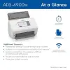 Ads-4900W Professional Desktop Scanner with Fast Scan Speeds; Duplex, Wireless, and Large Touchscreen, White