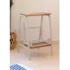 Ahşap 2 Basamaklı Tabure Merdiven Gri