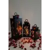 Ahşap Dekoratif Mumluk Siyah 2