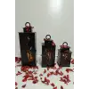 Ahşap Dekoratif Mumluk Siyah 2