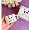 Ahşap Kutusunda Sevimli Panda Kupa Bardak