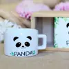 Ahşap Kutusunda Sevimli Panda Kupa Bardak