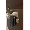 Ahşap sabunluk ve tuvalet kağıtlığı