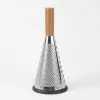 Ahşap Saplı Modern Paslanmaz Çelik Koni Rende 28 x 12 Cm