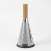 Ahşap Saplı Modern Paslanmaz Çelik Koni Rende 28 x 12 Cm