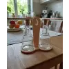 Ahşap Standlı Yağdanlık Seti, 2li