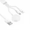Akıllı Saat 3 in 1 Lightning-Type-C-Wireless USB Şarj Kablosu Beyaz