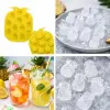 Ananas Şekilli Silikon Buz Kalıbı, Sarı, 12 Bölmeli