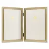 Antique Brass 5 x 7 Hinged Double Picture frame – Boncuk BORDER tasarım
