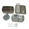 Aryıldız Bento Dikdörtgen 2 Katlı Lunch Box Yemek Termosu Bej 2000 ml