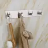 Askılık Yapışkanlı Dikdörtgen Çubuklu 4 Kancalı Krom