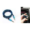 AUX Stereo 3.5 mm Data Ses Örgü Kablo Mavi