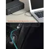 AUX Stereo 3.5 mm Data Ses Örgü Kablo Mavi