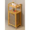 Bambu Çamaşır Sepeti Raflı ve Banyo Rafı 40x30x95 cm