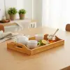 Bambu Dikdörtgen Sunum Tepsi 33x22x5 cm, Sofra Tepsisi, Çay Tesisi, Bambu Daire Tepsi