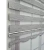 Bambu Kumaş Stor Zebra Perde, Sert Plastik Kasalı, 150x200, Gri