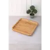 Bambu Lüx Kare Servis 20 * 20cm, Bambu Sunumluk & Çerezlik Kare Sunum Tabağı