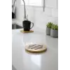 Bambu Nihale, Yuvarlak ve Kare Çizgili, 17 cm, Doğal Ahşap
